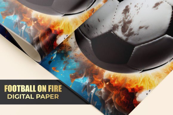 Download Football on Fire Digital Paper - Fire Collection