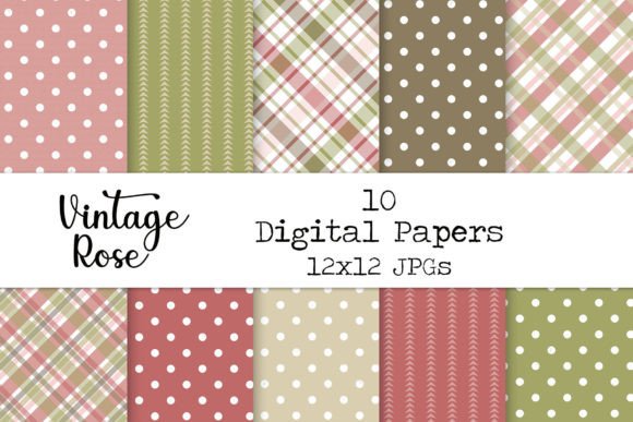 Download Antique Rose Pattern Digital Paper - Rose Collection