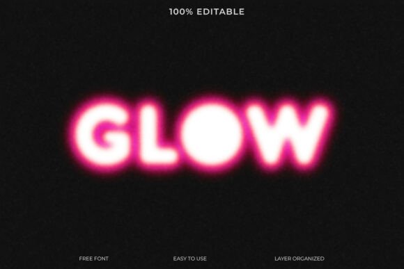Download Grainy Neon Glow Text Effect - Grainy Collection