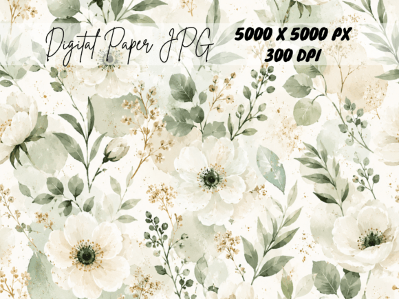 Download Sage Green Vintage Floral Rose Pattern - Rose Collection