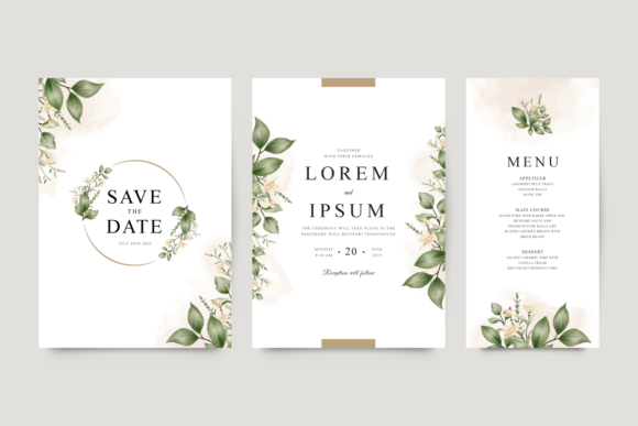 Download Set of Elegant Wedding Invitations - Elegant Collection