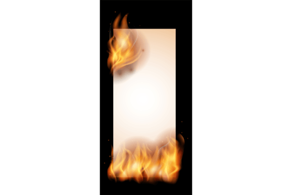 Download Burning Paper with Fire Flame. Blank Rea - Fire Collection