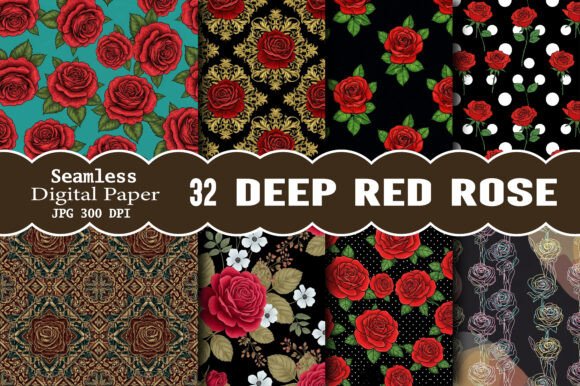 Download Deep Red Rose Pattern - Rose Collection