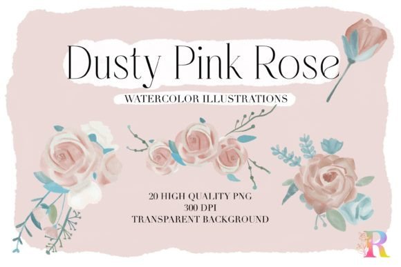 Download Dusty Pink Rose Watercolor Clipart - Rose Collection