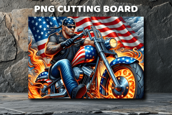 Download American Biker Flame Art Cutting Board - Flame art Collection